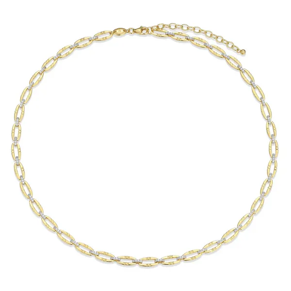 Sterling Silver / 14K Gold Plated CZ Necklace The Blue Diamond Jefferson City, MO