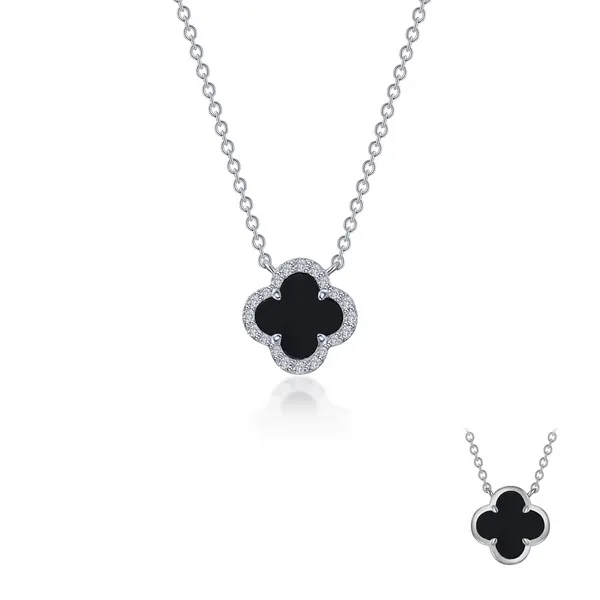 Sterling Silver Black Onyx Clover Inspire Necklace The Blue Diamond Jefferson City, MO