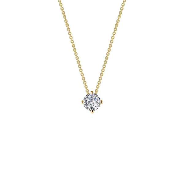 Sterling Silver / Yellow Solitaire Necklace 20