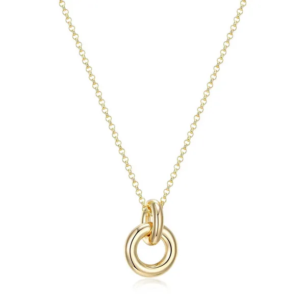 18K Yellow Gold Plated Circle Necklace The Blue Diamond Jefferson City, MO