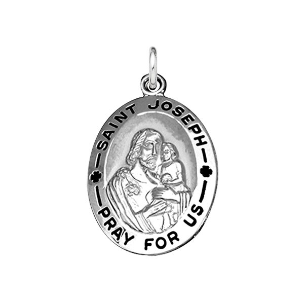 Sterling Silver St. Joseph Pendant & Steel Chain The Blue Diamond Jefferson City, MO