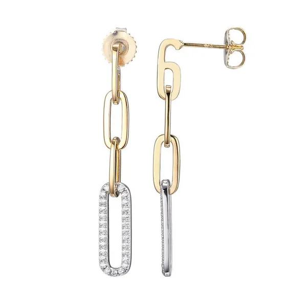 Sterling Silver / 18K Plated CZ Paperclip Earrings The Blue Diamond Jefferson City, MO