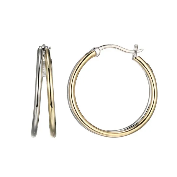 Sterling Silver / 18KY Plated Hoop Earrings The Blue Diamond Jefferson City, MO