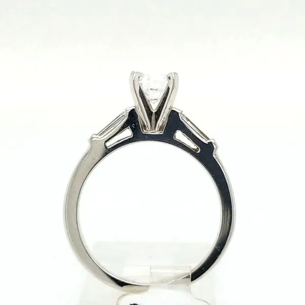 14kt WG 3 stone Baguette Diamond Engagement Ring thumb image 2