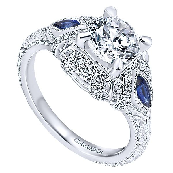 Sapphire and Diamond Engagement Ring Mounting – Firstpeoplesjewelers.com