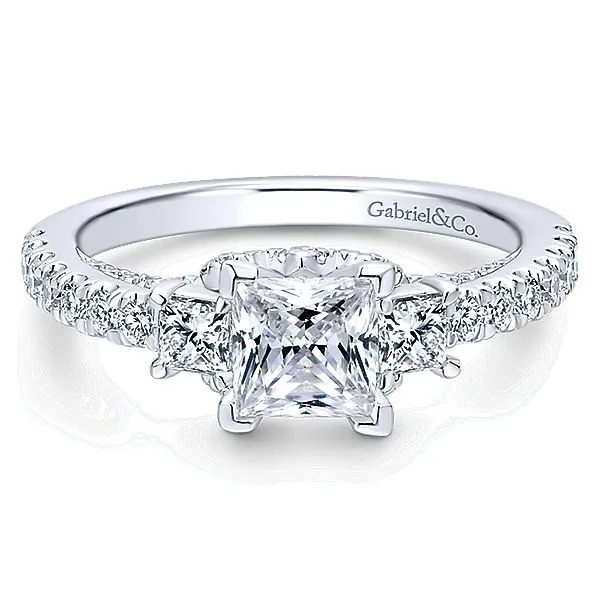 Princess Cut 3 Stone Engagement Ring