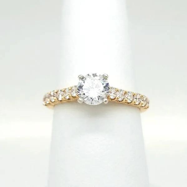 14kt YG Single Row Engagement Ring thumb image 1