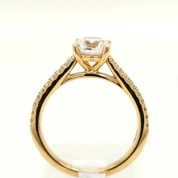 14kt YG Single Row Engagement Ring