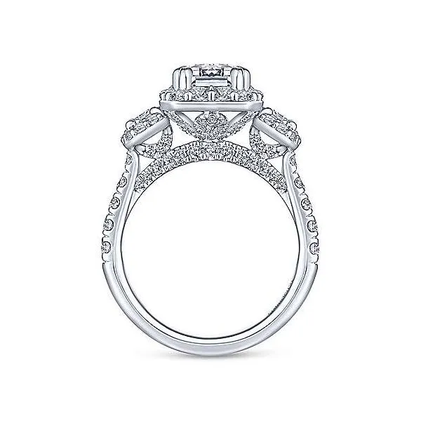 Emerald Cut Halo Engagement Ring thumb image 3