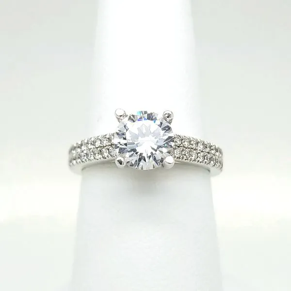 14kt WG Double Row Engagement Ring thumb image 1
