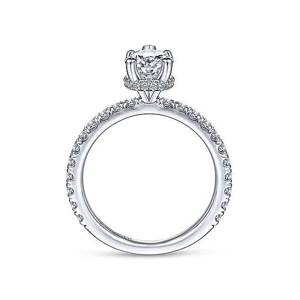 Pear Shape Hidden Halo Engagement Ring thumb image 2