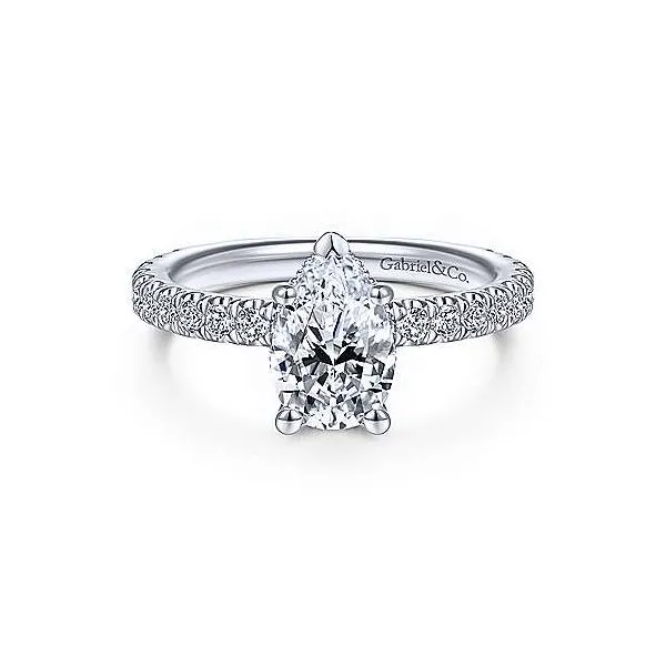 Pear Shape Hidden Halo Engagement Ring thumb image 1