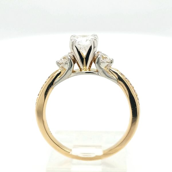 14kt YG 1.10ct TW 3 stone diamond engagement ring Image 2 Carroll's Jewelers Doylestown, PA