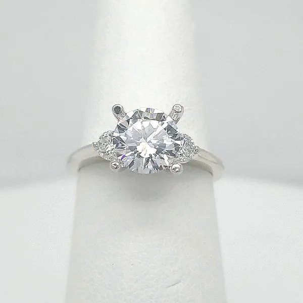 14kt WG 3 stone engagement ring