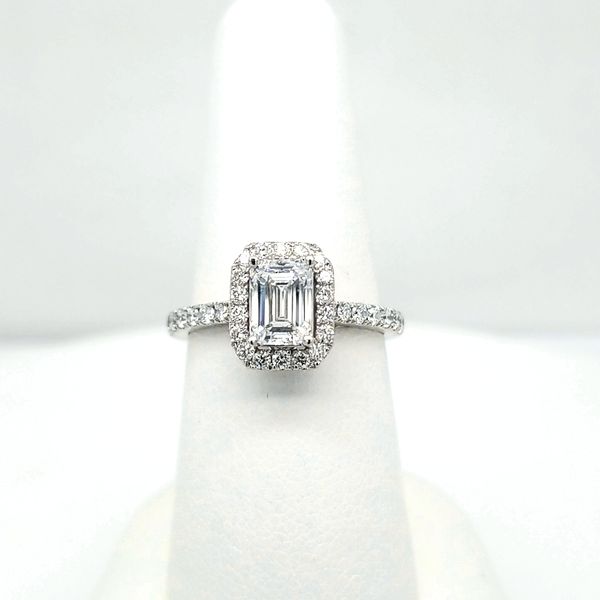 14kt WG Lab Grown 1.50ct TW Diamond Halo Engagement ring Carroll's Jewelers Doylestown, PA