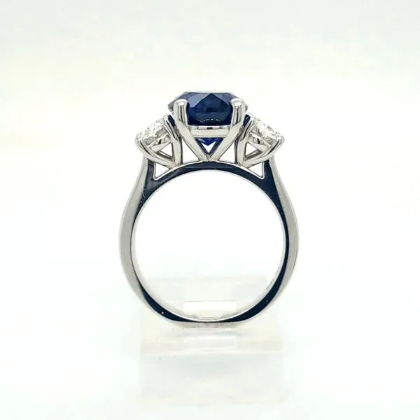 14kt WG 5ct Oval Lab Grown Sapphire and Diamond Ring Image 2 Carroll's Jewelers Doylestown, PA