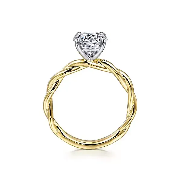 Solitaire Engagement Ring with Twisted Shank thumb image 2