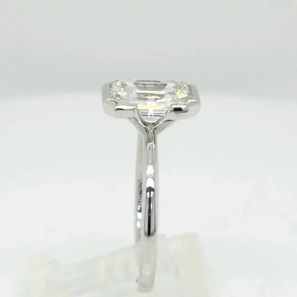 14kt WG 2.73ct Lab Grown Diamond Emerald cut Enagement Ring thumb image 2