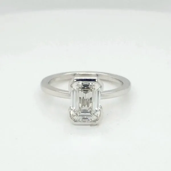 14kt WG 2.73ct Lab Grown Diamond Emerald cut Enagement Ring thumb image 1