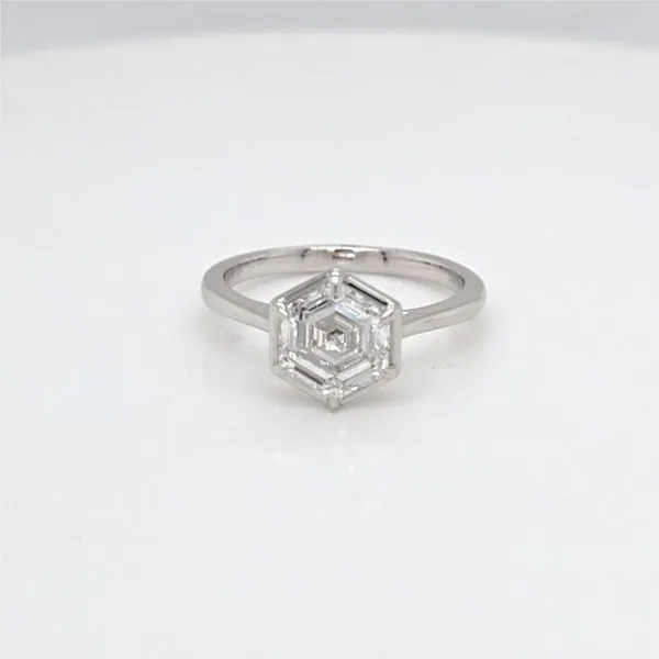 Lab Grown 2.01 Hexagon Diamond Solitaire Engagement Ring Image 2 Carroll's Jewelers Doylestown, PA