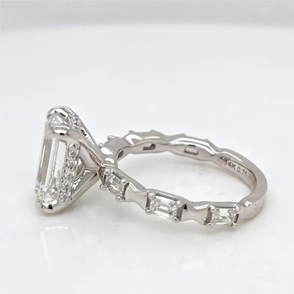 14kt WG Emerald Cut Engagement ring