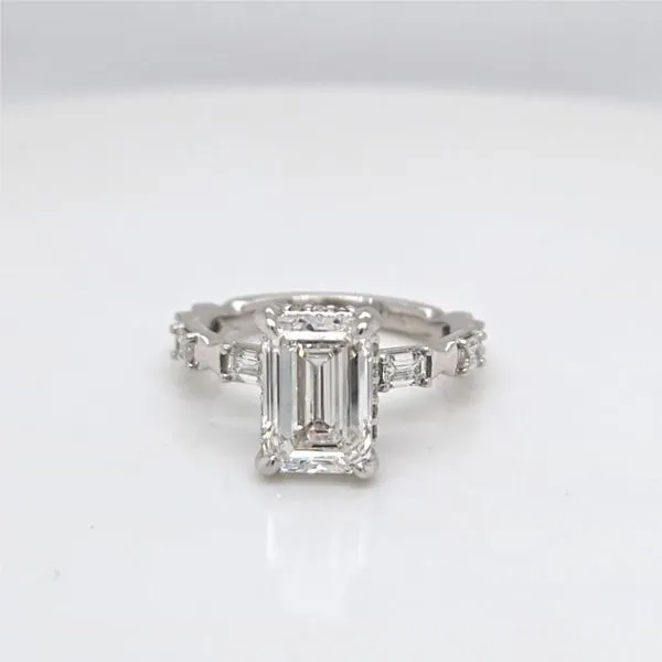 14kt WG Emerald Cut Engagement ring