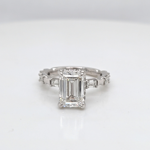 14kt WG Emerald Cut Engagement ring Image 3 Carroll's Jewelers Doylestown, PA