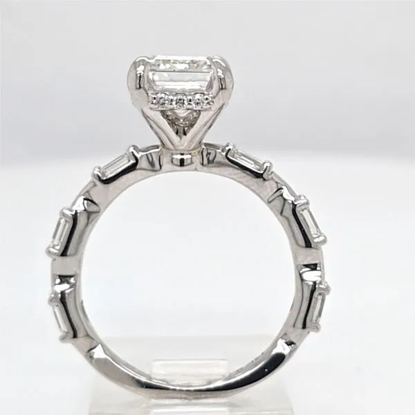 14kt WG Emerald Cut Engagement ring