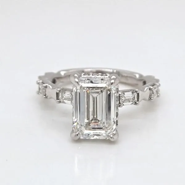 14kt WG Emerald Cut Engagement ring