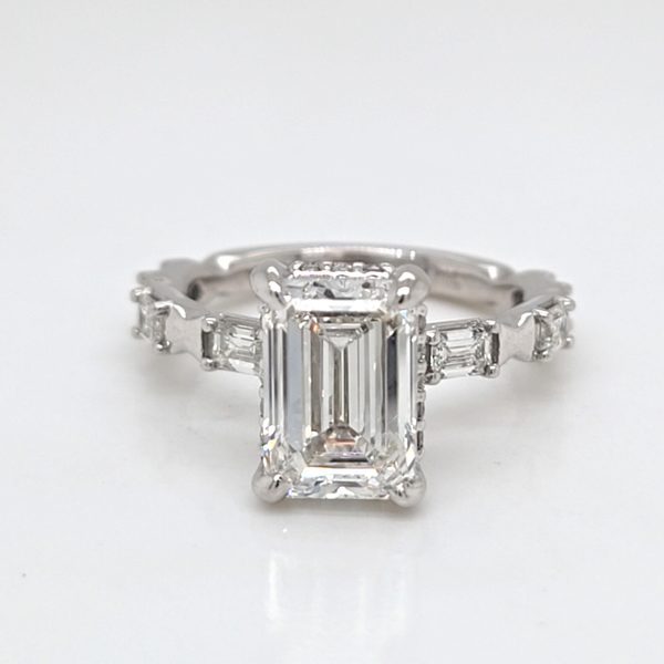14kt WG Emerald Cut Engagement ring Carroll's Jewelers Doylestown, PA