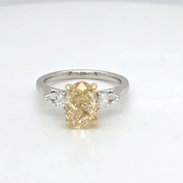 14kt 2 Tone LG Yellow Diamond 3 stone ring Image 2 Carroll's Jewelers Doylestown, PA