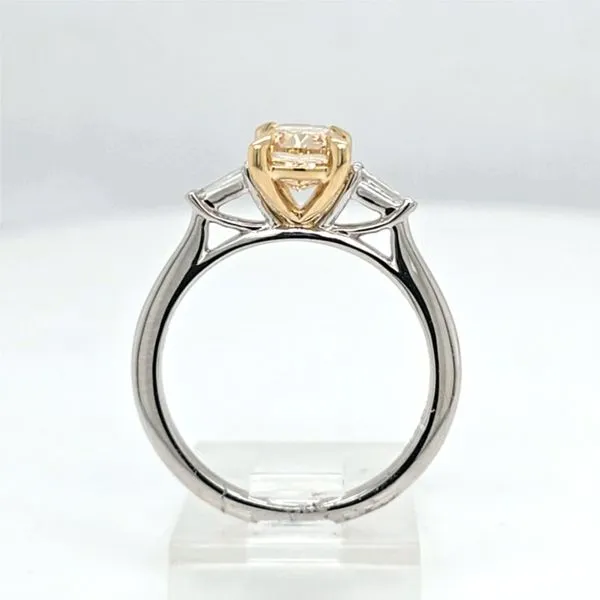 2 Tone 3 Stone Cushion Yellow Diamond Engagement Ring Image 2 Carroll's Jewelers Doylestown, PA