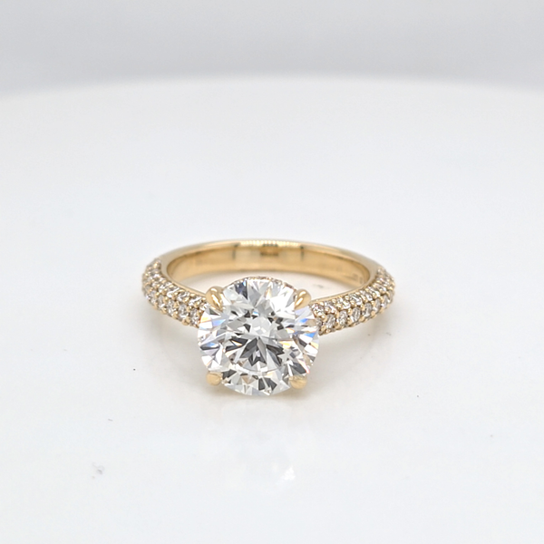 14kt YG Lab 2.75ct TW  Pave Diamond Engagement Ring Carroll's Jewelers Doylestown, PA