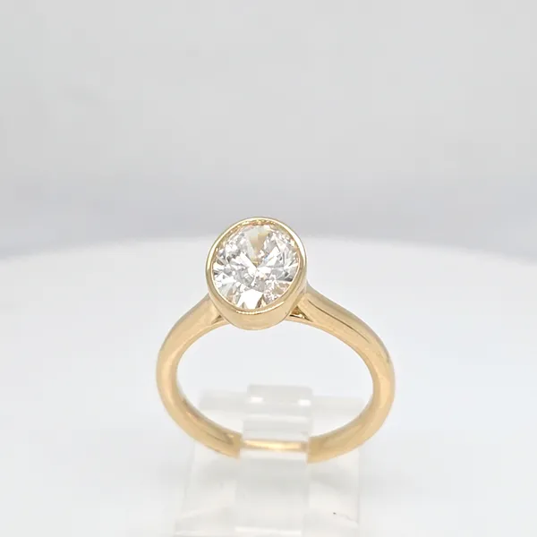 Solitaire Lab Grown 2.16 Oval Engagement Ring Image 3 Carroll's Jewelers Doylestown, PA