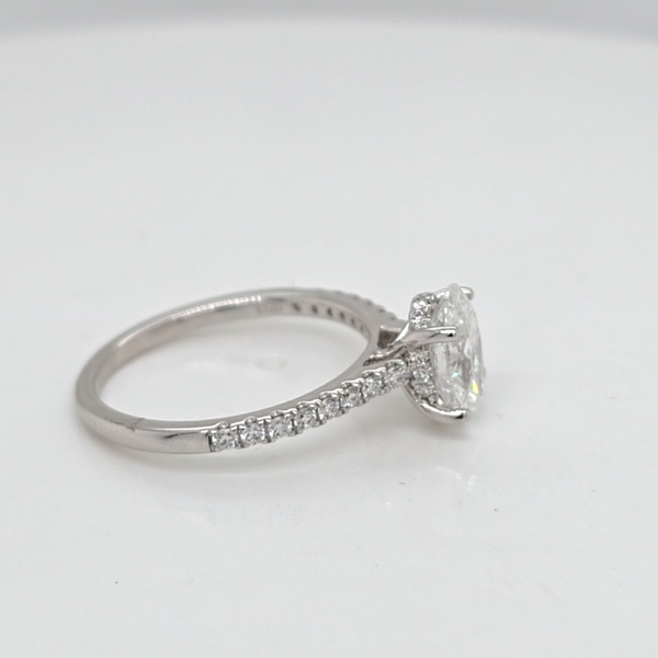 WG Lab Grown Diamond Engagement ring with Oval center Image 2 Carroll's Jewelers Doylestown, PA