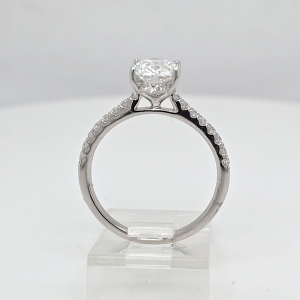 WG Lab Grown Diamond Engagement ring with Oval center Image 3 Carroll's Jewelers Doylestown, PA
