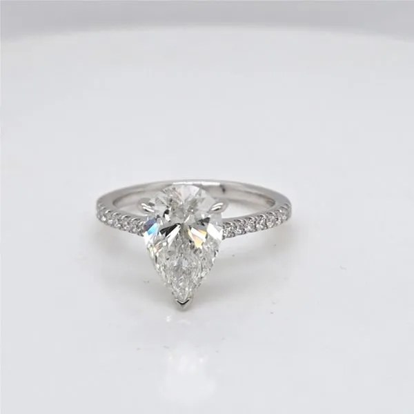 14kt WG LG 2.50ct Pear Shape Diamond Engagement Ring Carroll's Jewelers Doylestown, PA