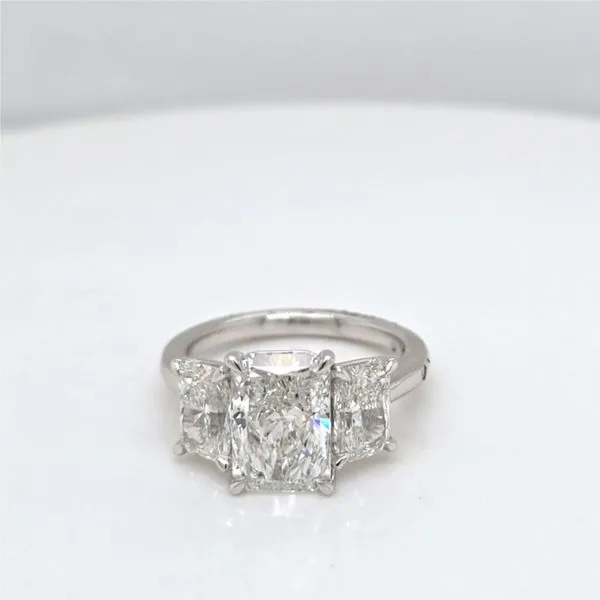 14kt WG 5ct LG Diamond 3 Stone Radiant Ring Carroll's Jewelers Doylestown, PA