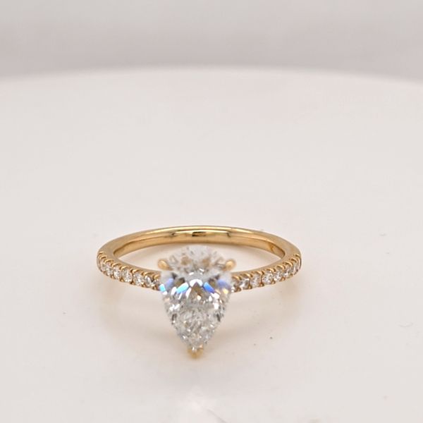 YG 1.88 carat LG Pear Shape Diamond Engagement ring Carroll's Jewelers Doylestown, PA
