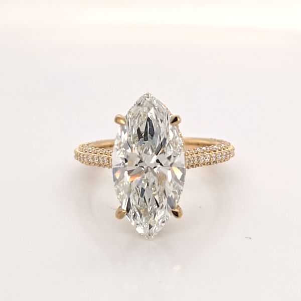 YG 5.75 carat LG Marquise Engagement Ring Carroll's Jewelers Doylestown, PA