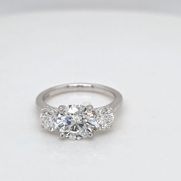 14kt WG 3.13TW LG Diamond 3 Stone ring Carroll's Jewelers Doylestown, PA