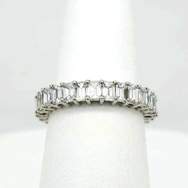 White Gold Diamond Emerald cut Eternity band 2.88ct TW similar item image