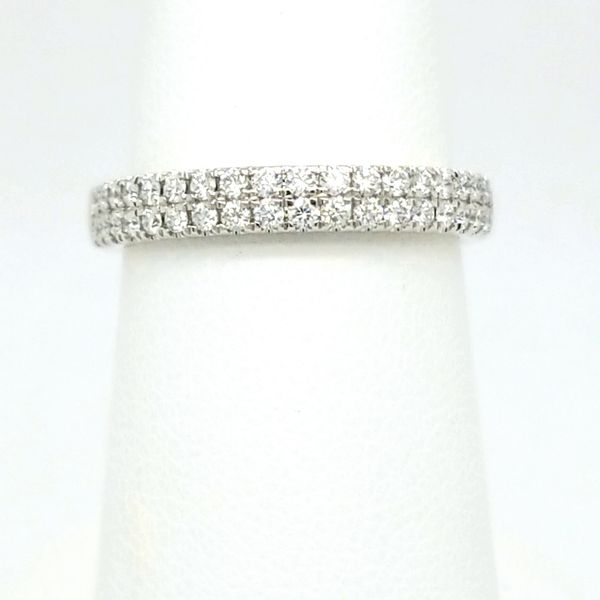 14kt WG .45ct TW Two Row Diamond Band Carroll's Jewelers Doylestown, PA