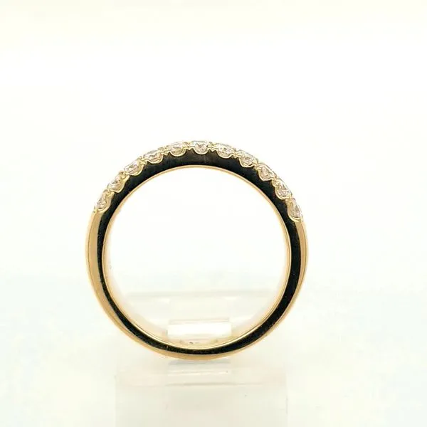 Yellow 14 Karat Double Row Diamod Band