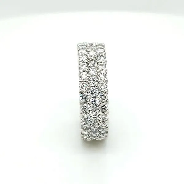 14kt WG 3ct TW Lab Grown 3 row eternity band thumb image 2