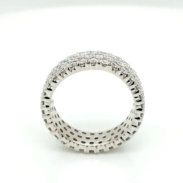 14kt WG 3ct TW Lab Grown 3 row eternity band thumb image 3