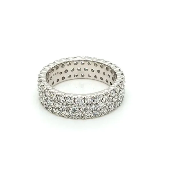 14kt WG 3ct TW Lab Grown 3 row eternity band thumb image 1