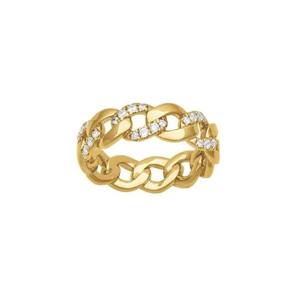 14kt YG Curb Link Diamond Band thumb image 2