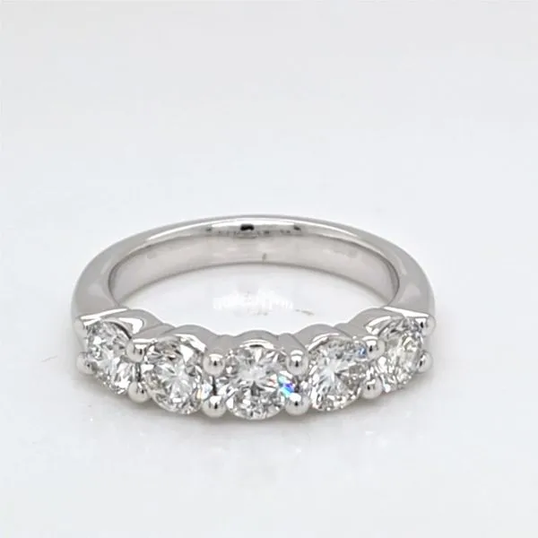 14kt WG 5 Stone Diamond Wedding/Anniversary Band similar item image