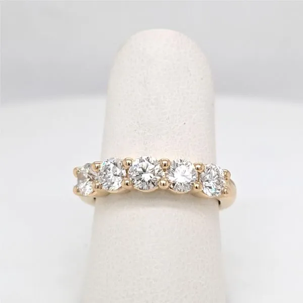 14kt YG 5 Stone Diamond Wedding/Anniversary Band thumb image 3